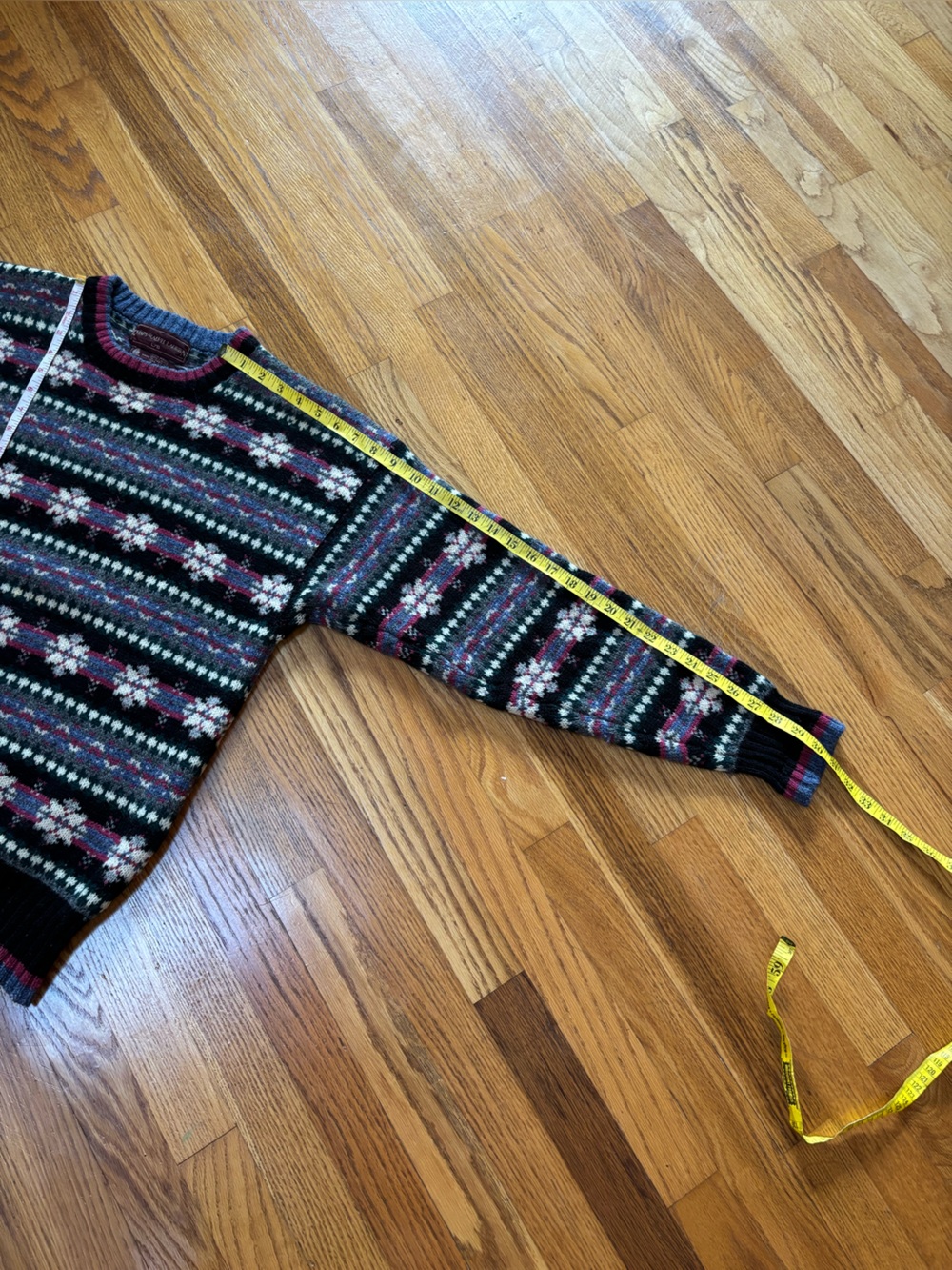 Chaos by Ralph Lauren Vintage winter motif wool sweater size large - Picture 7 of 8